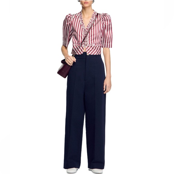 Sandro Pants - Sandro NWT Navy Wide-Leg Women's Pants